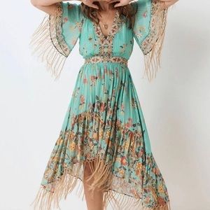 Medium Spell and the Gypsy blue dress gold tassels